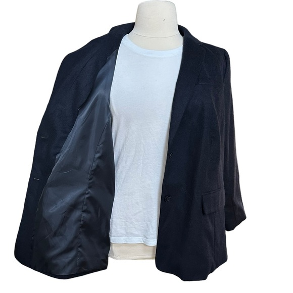 Talbots Womens Navy Blue Wool‎ Blend Two Button Blazer Size 22W NWT - Picture 2 of 15